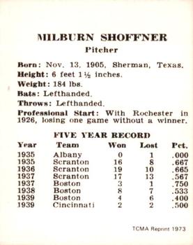 1973 TCMA 1940 Cincinnati Reds (W711-2) (reprint) #NNO Milburn Shoffner Back