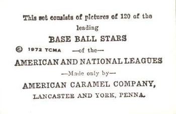 1972 TCMA 1922 American Caramel E121 Reprints #NNO Babe Ruth Back