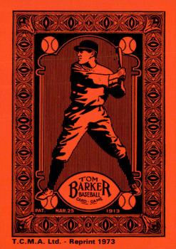 1973 TCMA 1913 Tom Barker Baseball Card Game (WG6 Red Backs) (reprint) #NNO Nixey Callahan Back