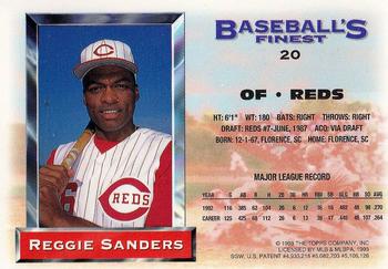 1993 Finest #20 Reggie Sanders Back