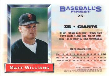 1993 Finest #25 Matt Williams Back