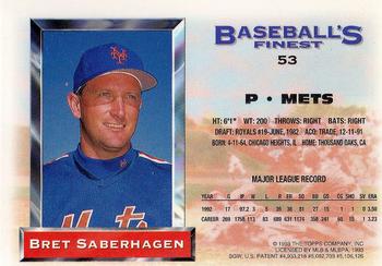 1993 Finest #53 Bret Saberhagen Back