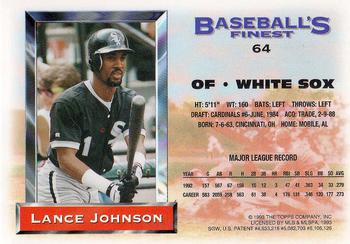 1993 Finest #64 Lance Johnson Back