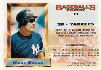 1993 Finest #90 Wade Boggs Back