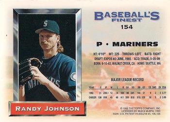 1993 Finest #154 Randy Johnson Back
