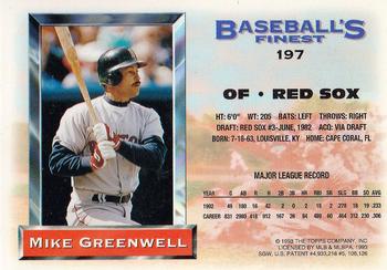 1993 Finest #197 Mike Greenwell Back