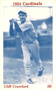 1974 TCMA 1934 St. Louis Cardinals Blue Tint #NNO Cliff Crawford Front