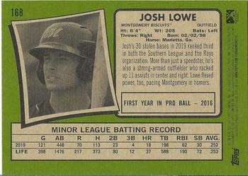 2020 Topps Heritage Minor League #168 Josh Lowe Back