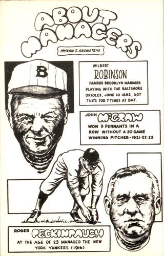 1970 SCFC Sports Stuff Postcards #9 Wilbert Robinson / John McGraw / Roger Peckinpaugh Front