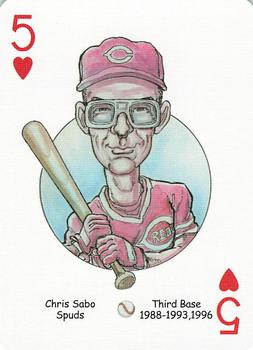 2006 Hero Decks Cincinnati Reds Baseball Heroes Playing Cards #5♥ Chris Sabo Front