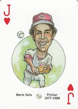 2006 Hero Decks Cincinnati Reds Baseball Heroes Playing Cards #J♥ Mario Soto Front