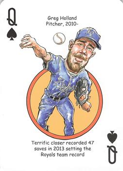 2015 Hero Decks Kansas City Royals Baseball Heroes Playing Cards #Q♠ Greg Holland Front