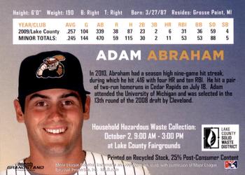 2010 Grandstand Lake County Captains SGA #NNO Adam Abraham Back
