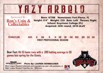 2010 Grandstand Yakima Bears #NNO Yazy Arbelo Back