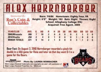 2010 Grandstand Yakima Bears #NNO Alex Herrnberger Back