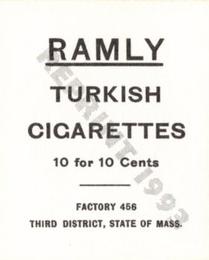 1993 1909 Ramly Cigarettes T204 (Reprint) #NNO Bill Carrigan Back