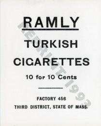 1993 1909 Ramly Cigarettes T204 (Reprint) #NNO Harry Lord Back