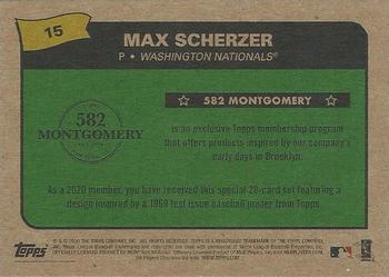 2019-20 Topps 582 Montgomery Club Set 3 #15 Max Scherzer Back