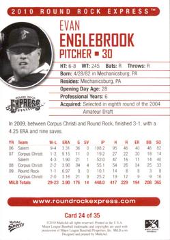 2010 MultiAd Round Rock Express #24 Evan Englebrook Back