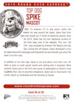 2010 MultiAd Round Rock Express #35 Spike Back
