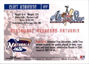2010 Grandstand Texas League All-Stars North Division #NNO Clint Robinson Back