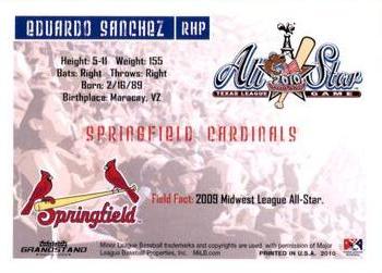2010 Grandstand Texas League All-Stars North Division #NNO Eduardo Sanchez Back