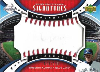 2007 Upper Deck Sweet Spot Classic - Signatures Red Stitch Blue Ink #SPS-RA Roberto Alomar Front