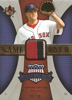 2007 Upper Deck Ultimate Collection - America's Pastime Memorabilia Patches #PM-JP Jonathan Papelbon Front