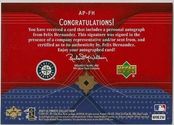 2007 Upper Deck Ultimate Collection - America's Pastime Signatures #AP-FH Felix Hernandez Back