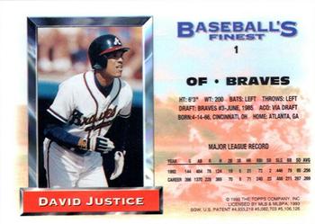 1993 Finest - Refractors #1 David Justice Back