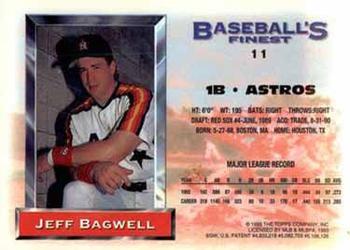 1993 Finest - Refractors #11 Jeff Bagwell Back