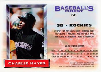 1993 Finest - Refractors #60 Charlie Hayes Back