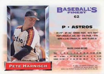 1993 Finest - Refractors #62 Pete Harnisch Back
