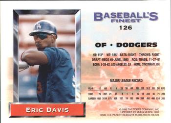 1993 Finest - Refractors #126 Eric Davis Back