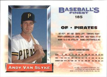 1993 Finest - Refractors #185 Andy Van Slyke Back
