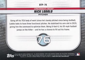 2020 Bowman - Chrome Bowman Scouts Top 100 #BTP-76 Nick Lodolo Back
