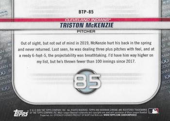 2020 Bowman - Chrome Bowman Scouts Top 100 #BTP-85 Triston McKenzie Back