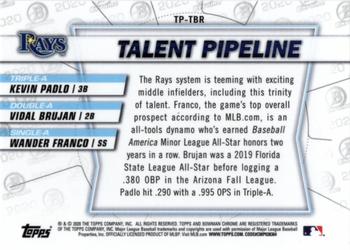 2020 Bowman - Chrome Talent Pipeline #TP-TBR Vidal Brujan / Wander Franco / Kevin Padlo Back