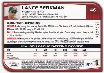 2008 Bowman Chrome - X-Fractors #46 Lance Berkman Back