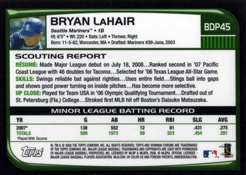 2008 Bowman Draft Picks & Prospects - Chrome #BDP45 Bryan LaHair Back