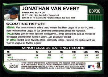 2008 Bowman Draft Picks & Prospects - Chrome #BDP38 Jonathan Van Every Back