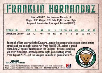 2010 Grandstand Kane County Cougars #NNO Franklin Hernandez Back