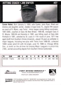 2010 Choice Fort Myers Miracle #27 Jim Dwyer Back