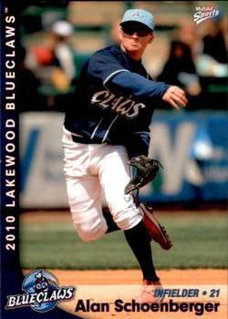 2010 MultiAd Lakewood BlueClaws #23 Alan Schoenberger Front