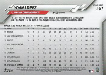 2020 Topps Update #U-57 Yoan Lopez Back