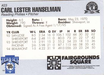 1995 Reading Phillies #NNO Carl Hanselman Back