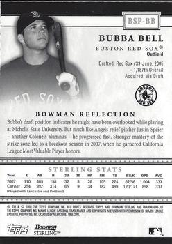 2008 Bowman Sterling - Prospects #BSP-BB Bubba Bell Back