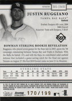 2008 Bowman Sterling - Refractors #BS-JMR Justin Ruggiano Back