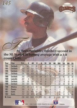1993 Flair #145 Willie McGee Back