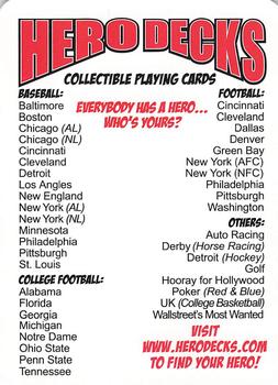2008 Hero Decks New York Yankees Baseball Heroes Playing Cards (4th Edition) #NNO 2008DECKPOLL.com Back